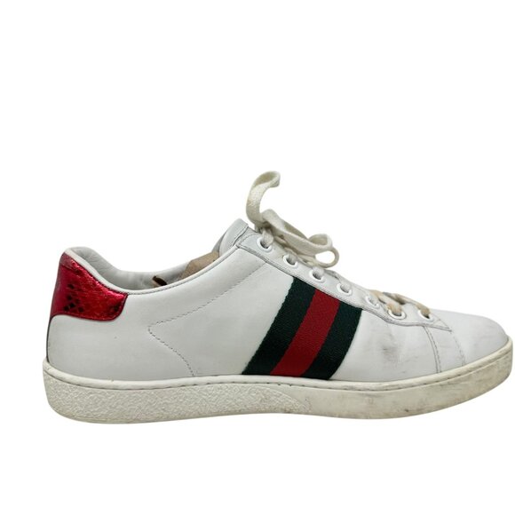 Gucci Ace embroidered bee white leather sneakers womens size 36.5 6.5 - Picture 6 of 16